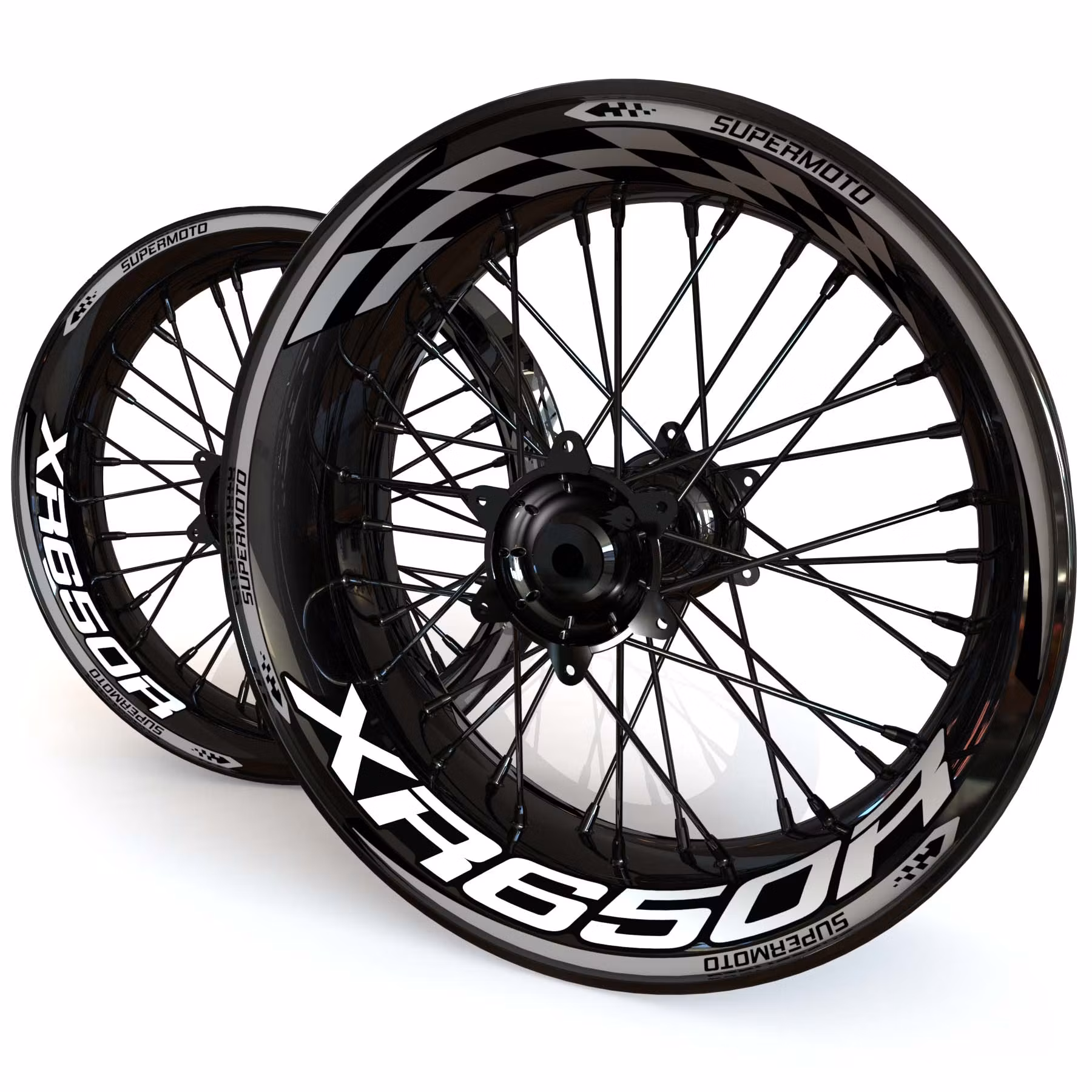 XR650R Wheel Stickers - "Checker"