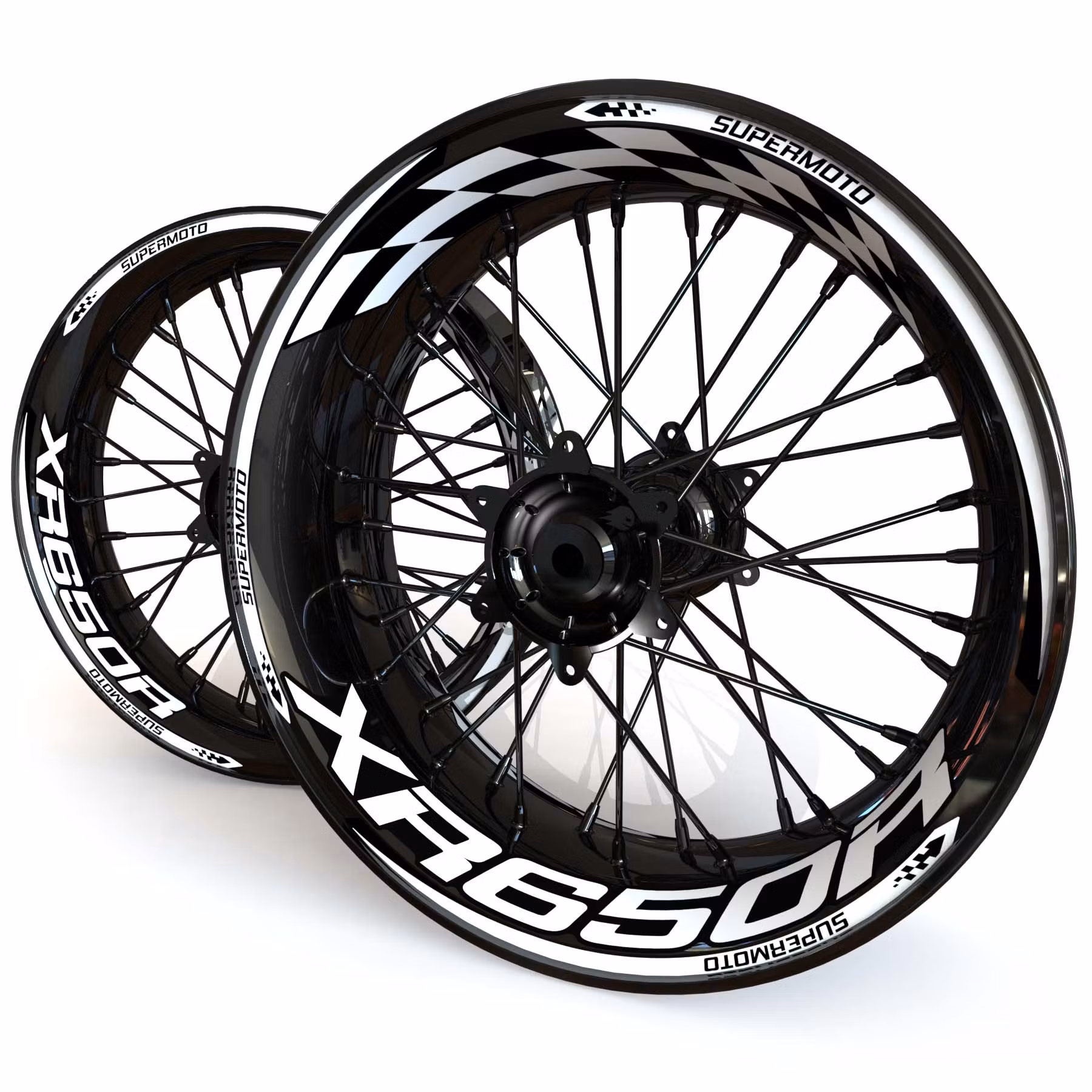XR650R Wheel Stickers - "Checker"