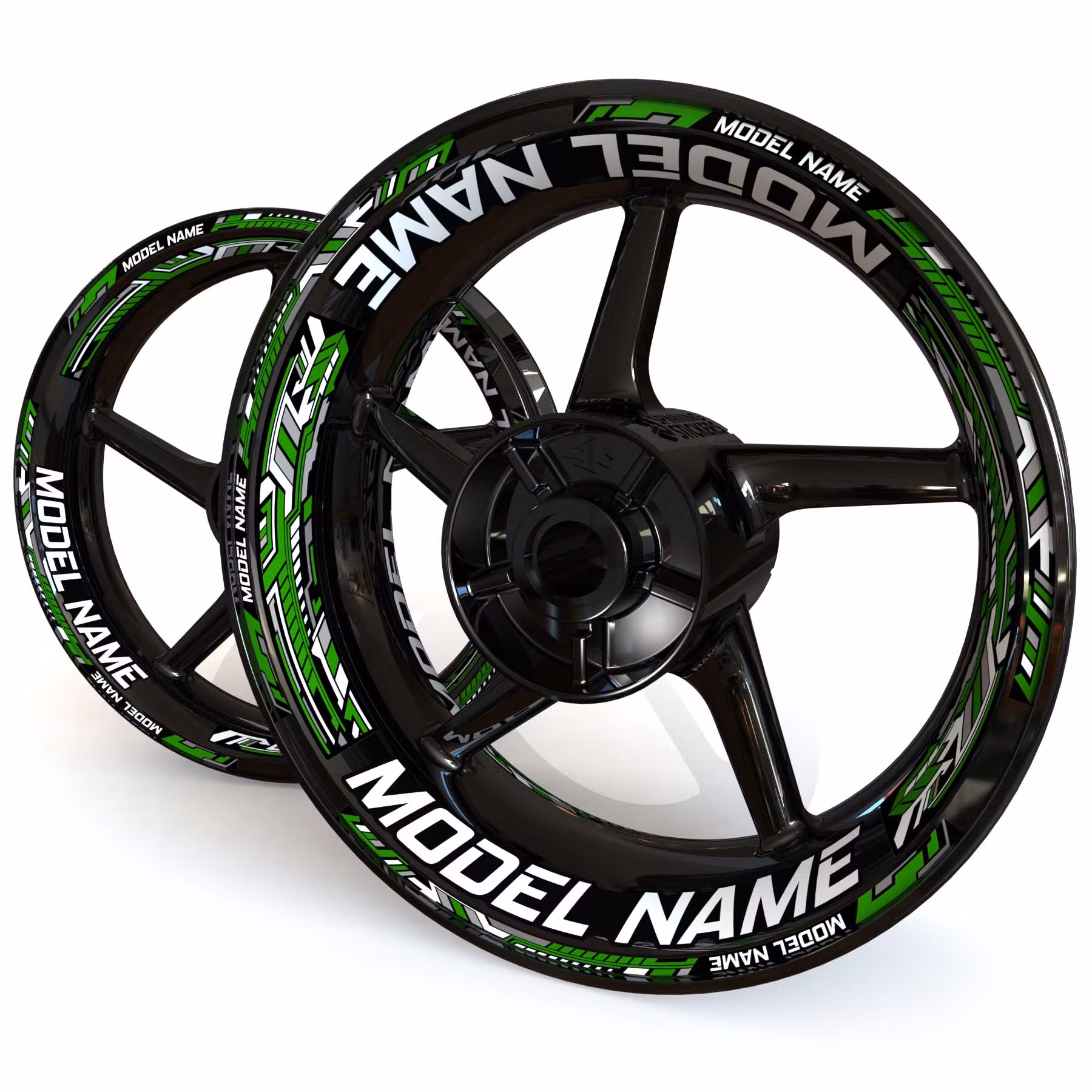 "Model Name" Wheel Stickers - "Steel Stripes"