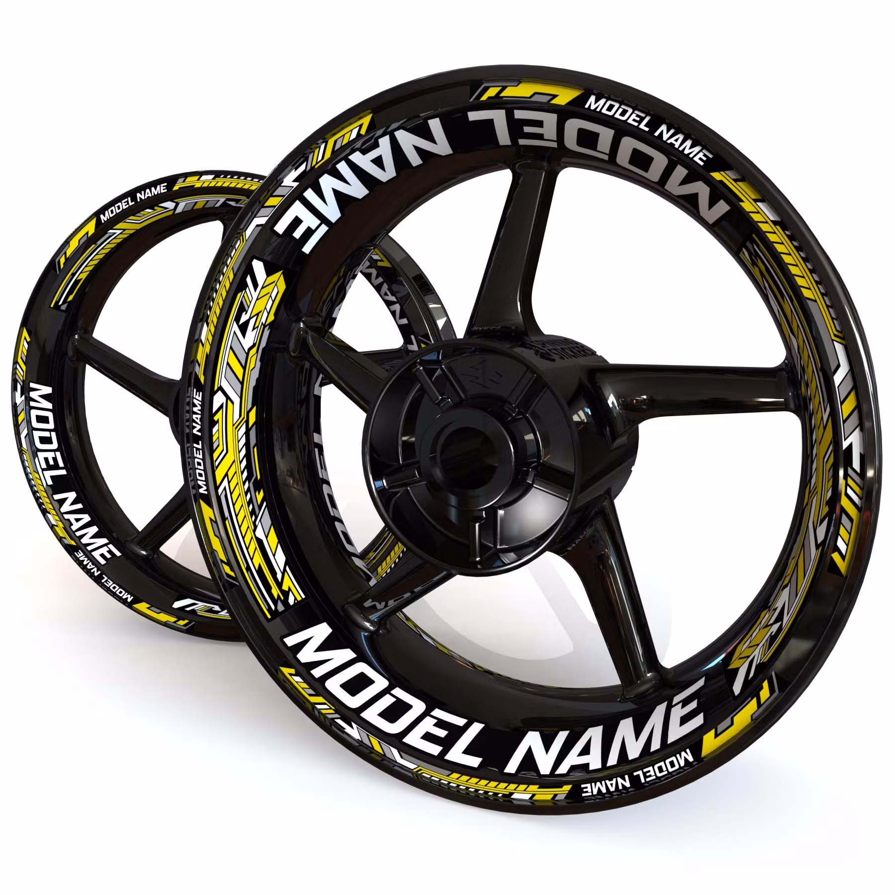 "Model Name" Wheel Stickers - "Steel Stripes"