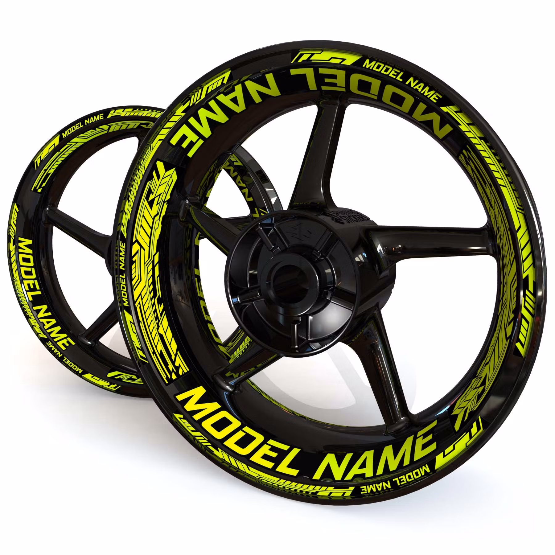 "Model Name" Wheel Stickers - "Steel Stripes"