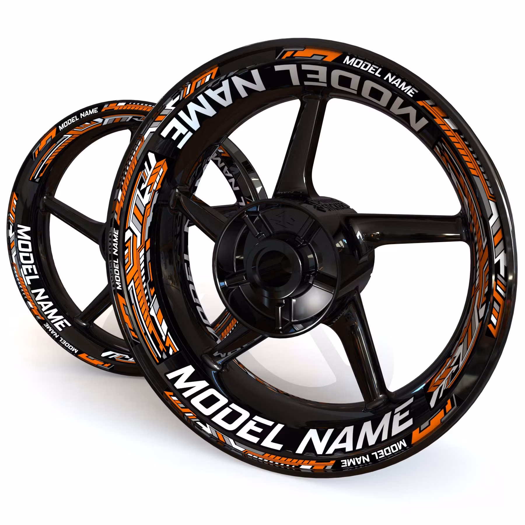 "Model Name" Wheel Stickers - "Steel Stripes"