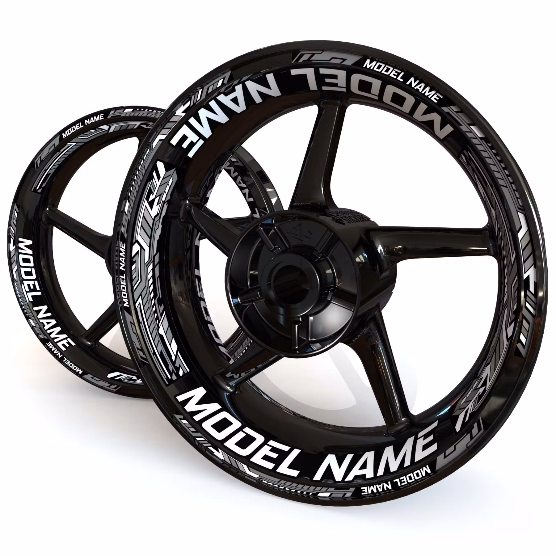 "Model Name" Wheel Stickers - "Steel Stripes"