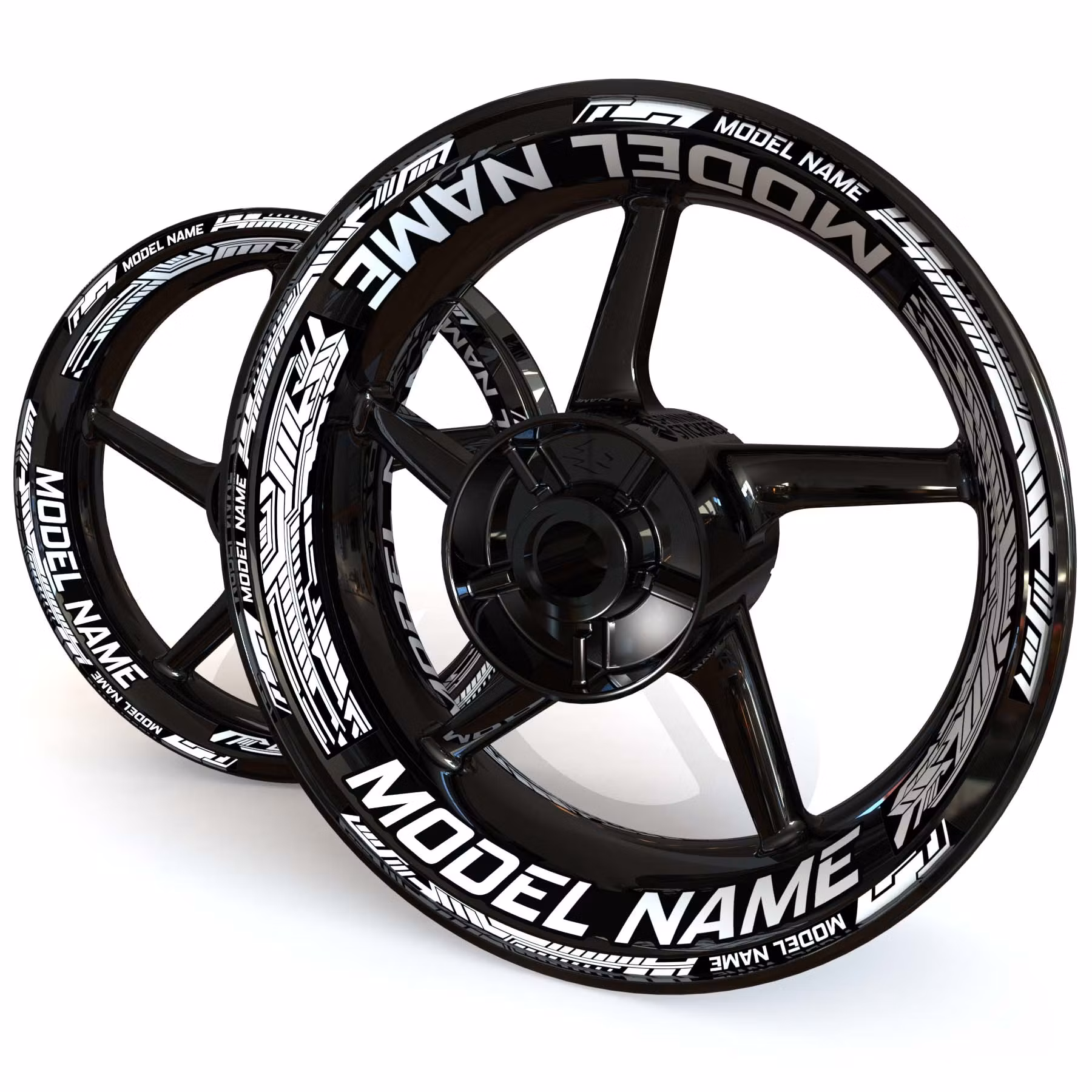 "Model Name" Wheel Stickers - "Steel Stripes"