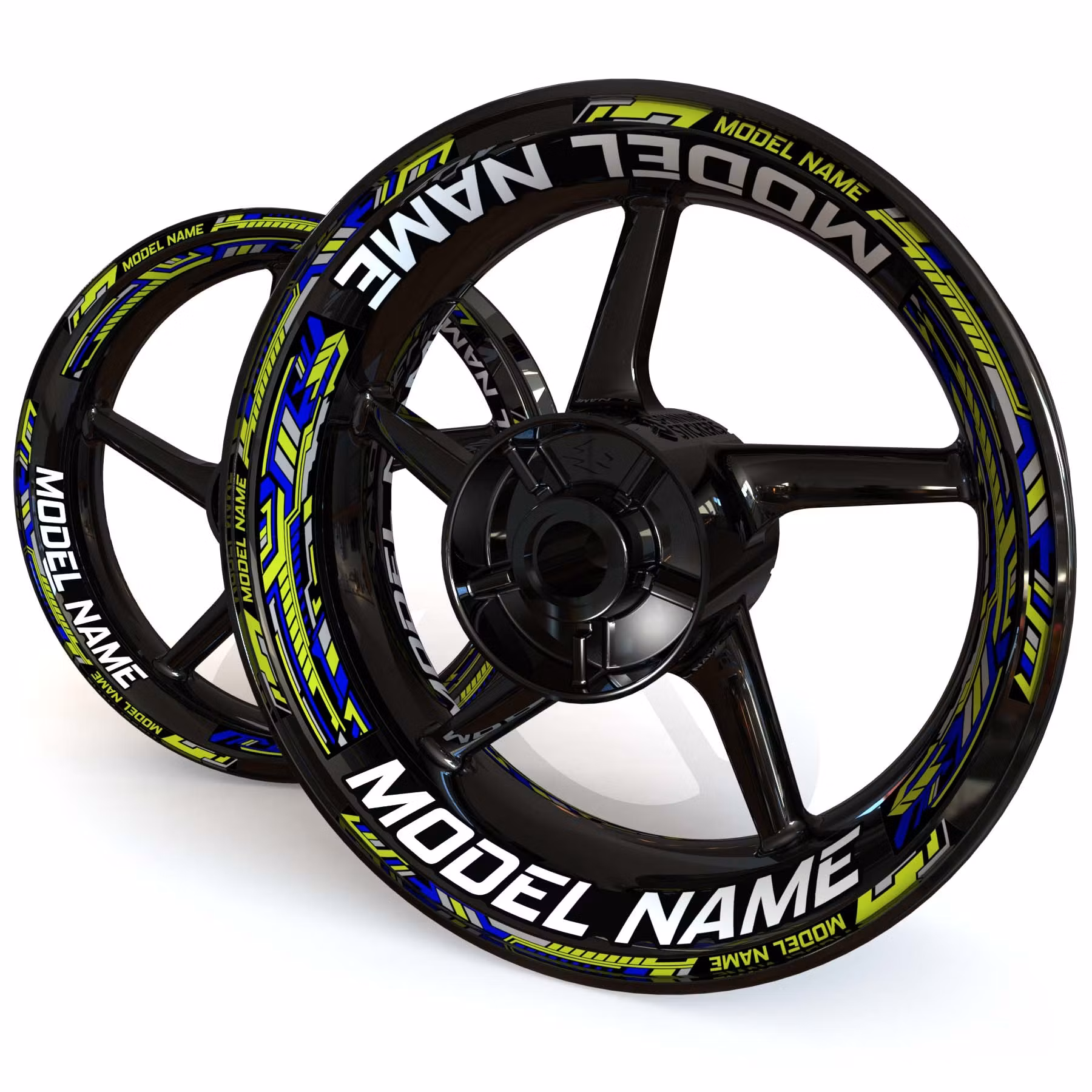 "Model Name" Wheel Stickers - "Steel Stripes"