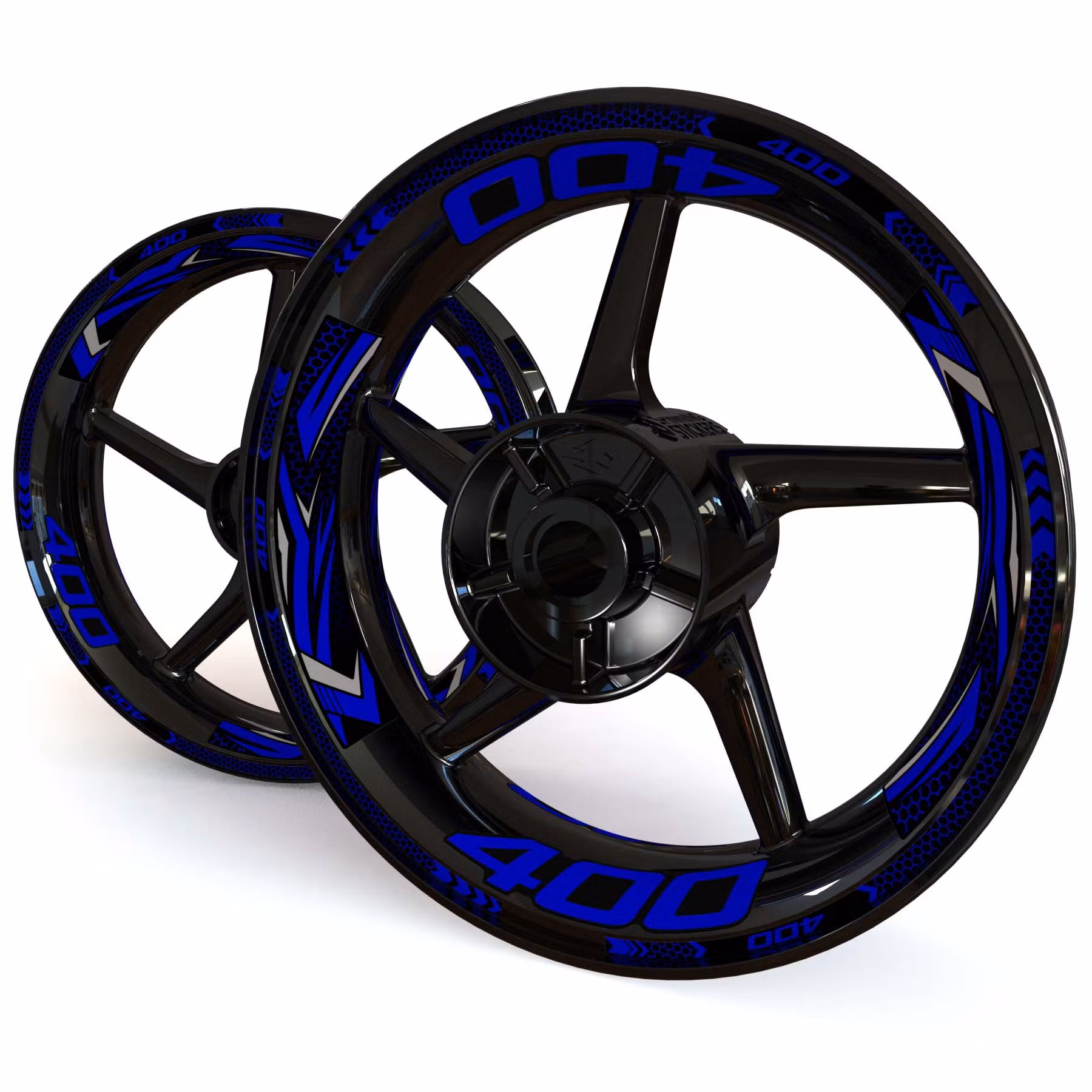 Wheel Stickers - Fits Ninja 400 - "Grid"