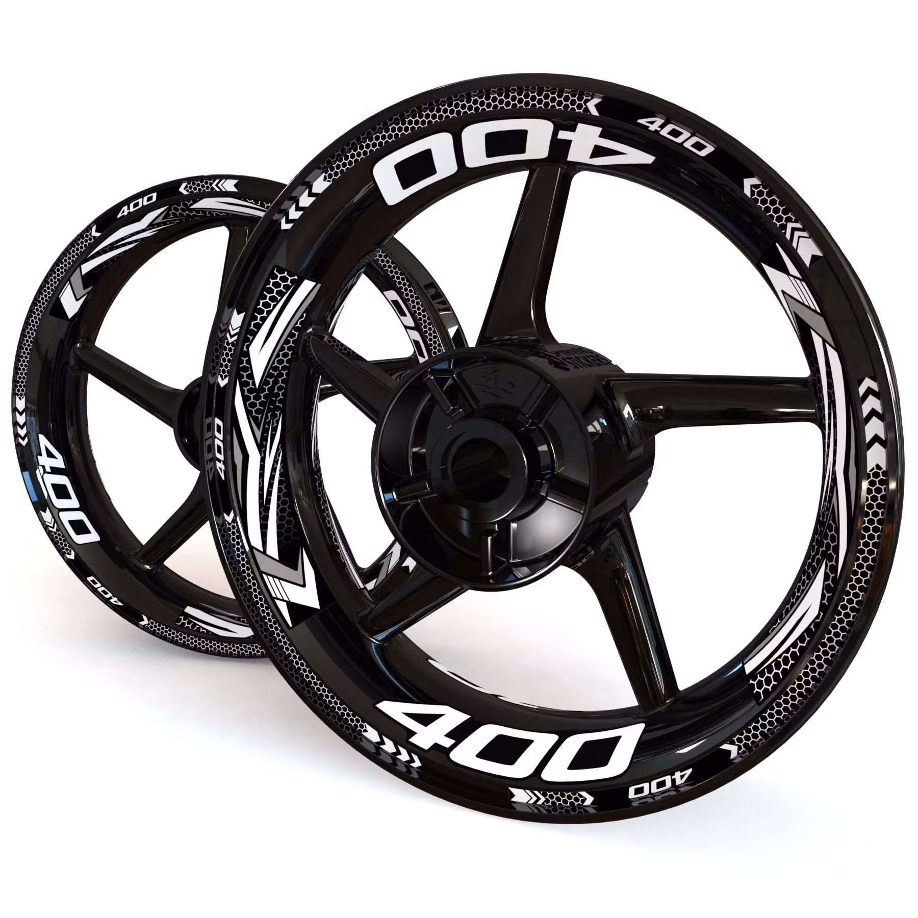 Wheel Stickers - Fits Ninja 400 - "Grid"