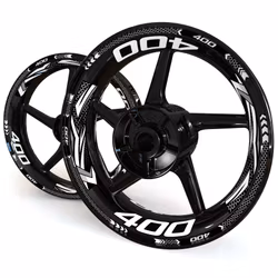 Wheel Stickers - Fits Ninja 400 - "Grid"