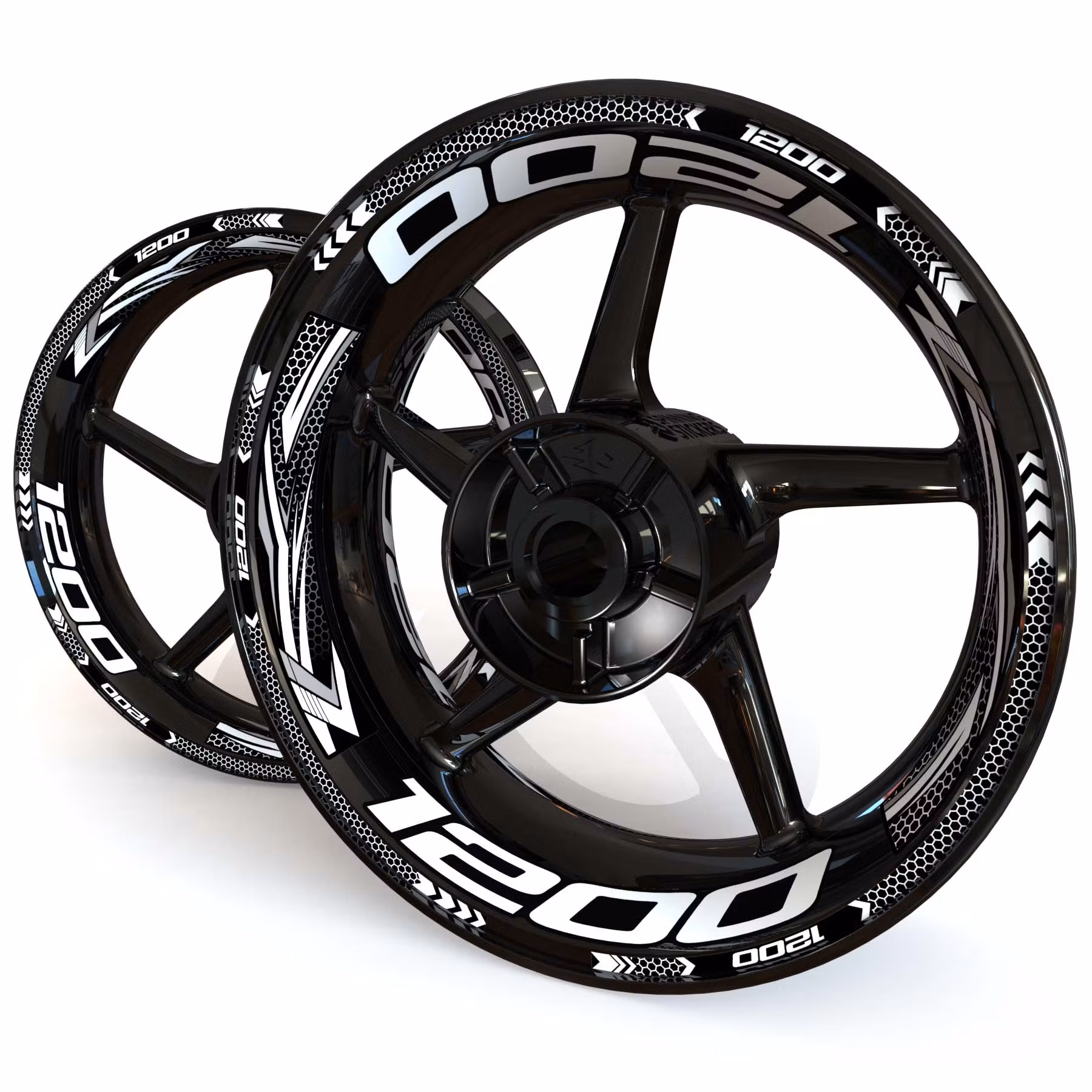 Wheel Stickers - Fits ZRX1200 - "Grid"