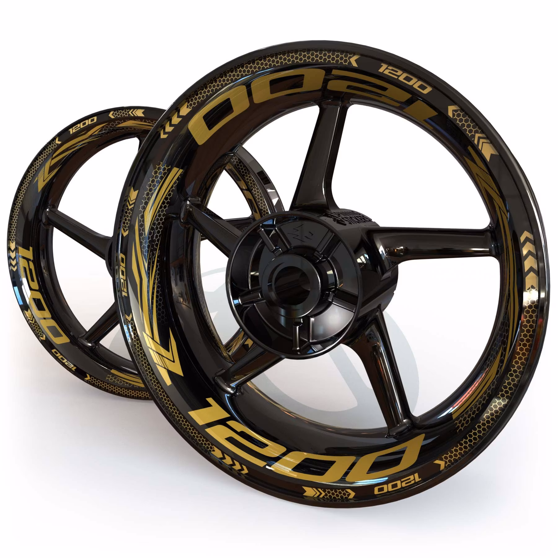 Wheel Stickers - Fits ZX-12R - "Grid"