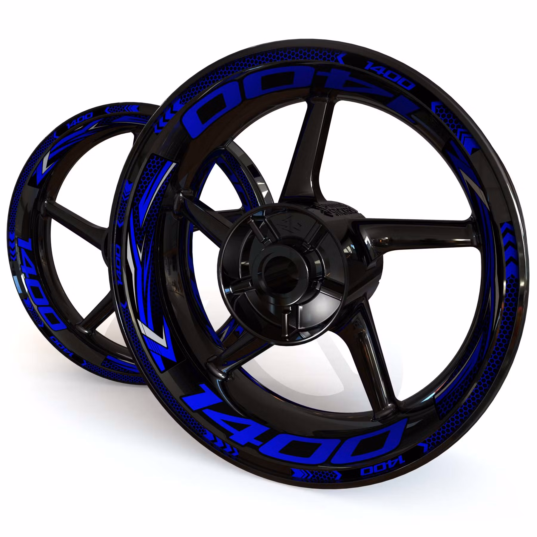 Wheel Stickers - Fits ZZR1400 - "Grid"