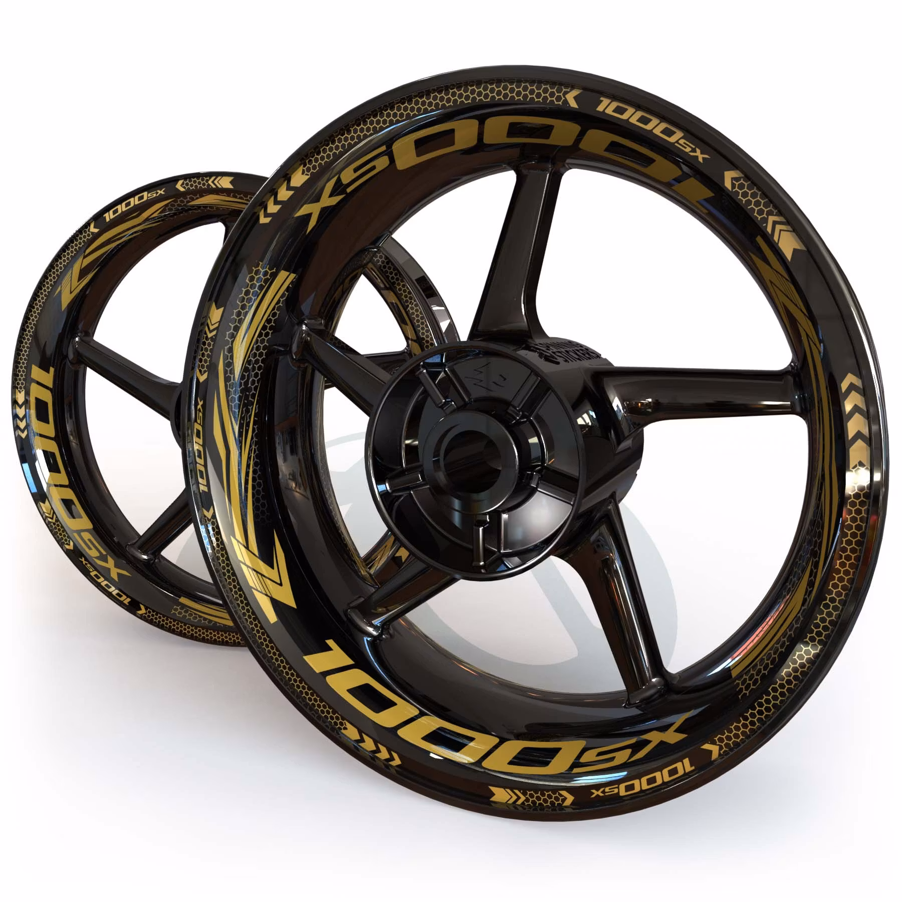 Wheel Stickers - Fits Ninja 1000SX - "Grid"