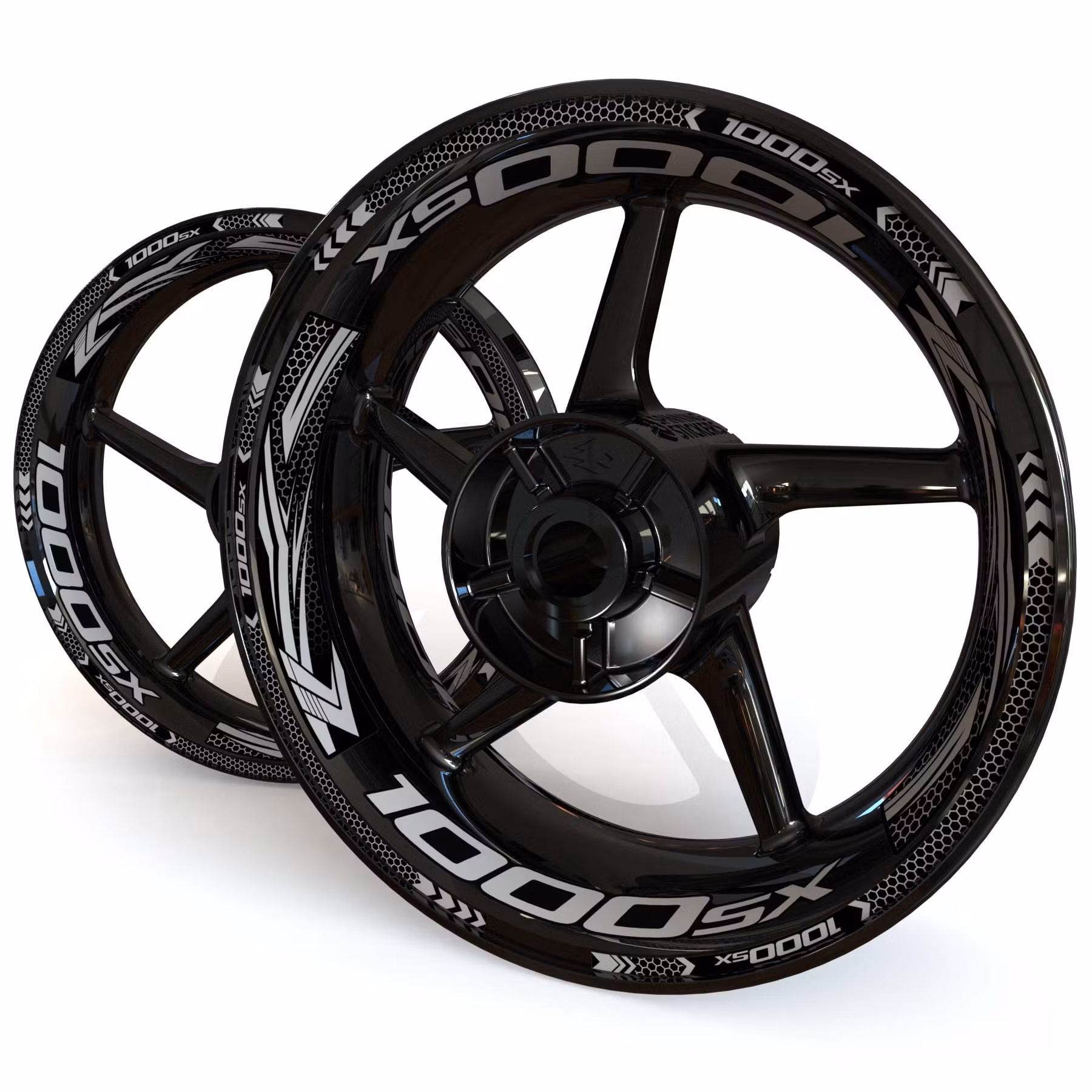 Wheel Stickers - Fits Ninja 1000SX - "Grid"