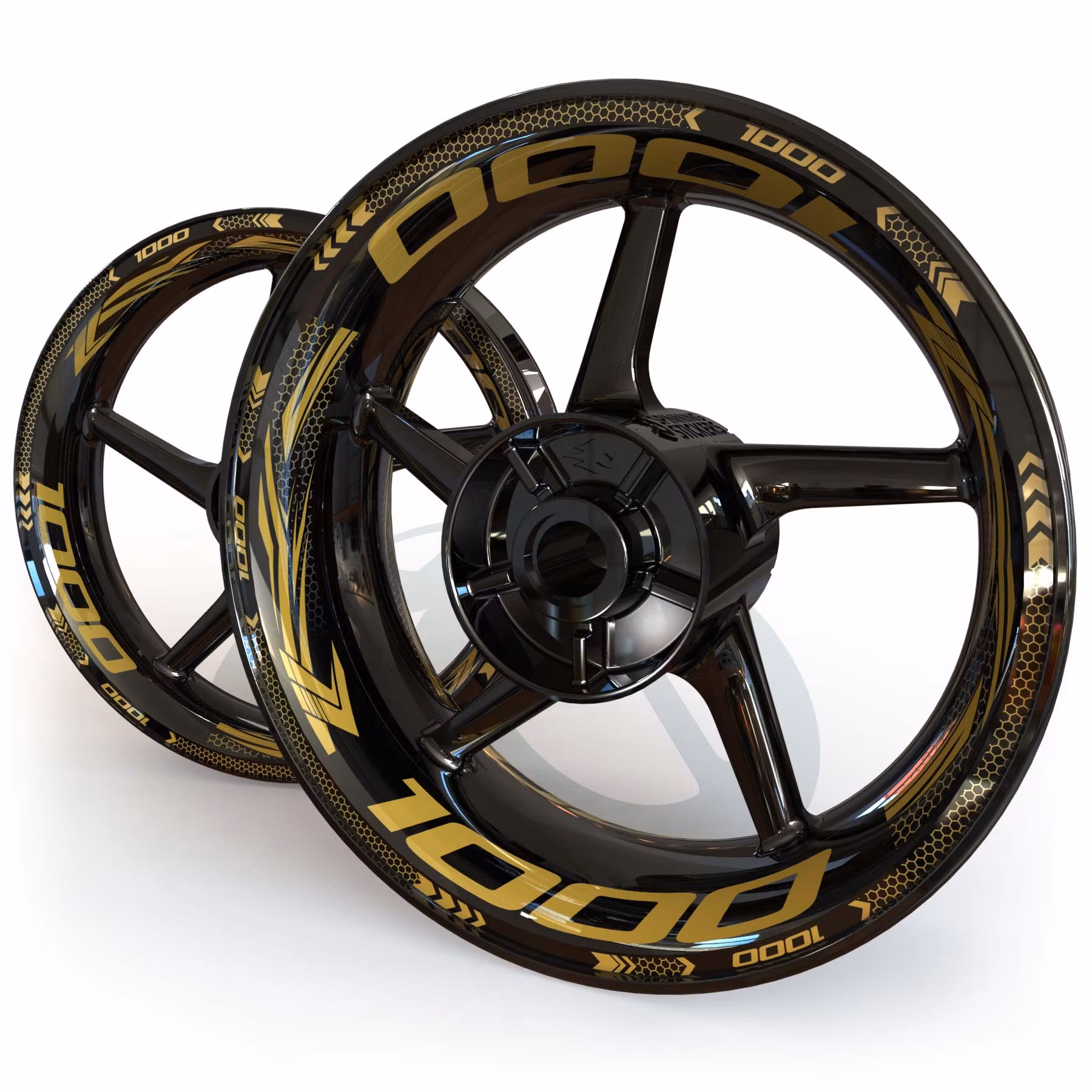 Wheel Stickers - Fits Ninja H2 - "Grid"