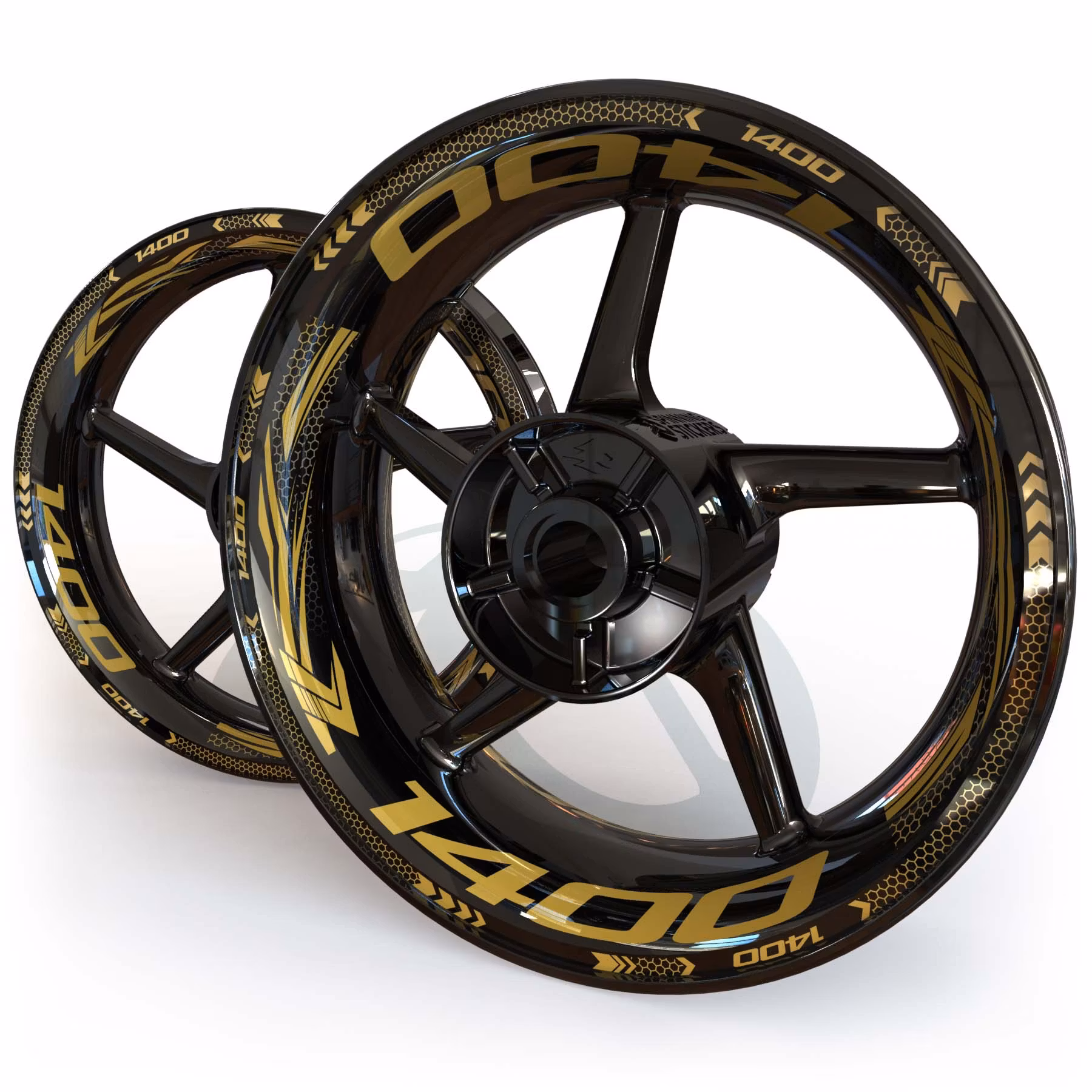 Wheel Stickers - Fits ZX-14R - "Grid"