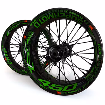 Wheel Stickers - Fits KXF450 - "Grid"