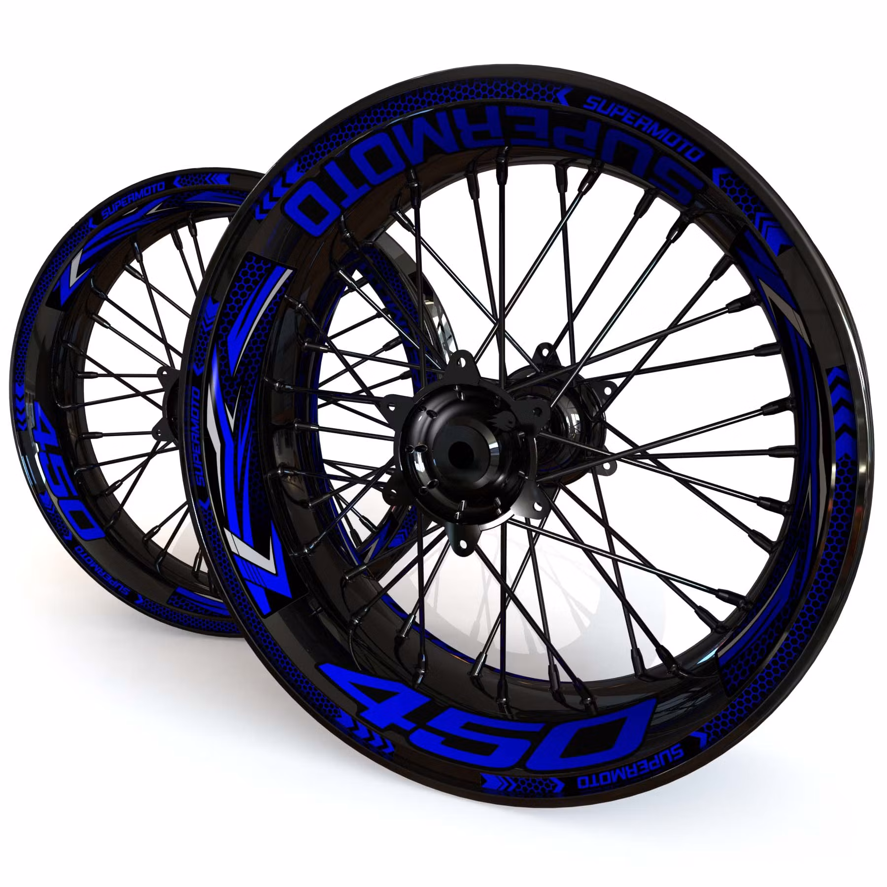 Wheel Stickers - Fits KXF450 - "Grid"