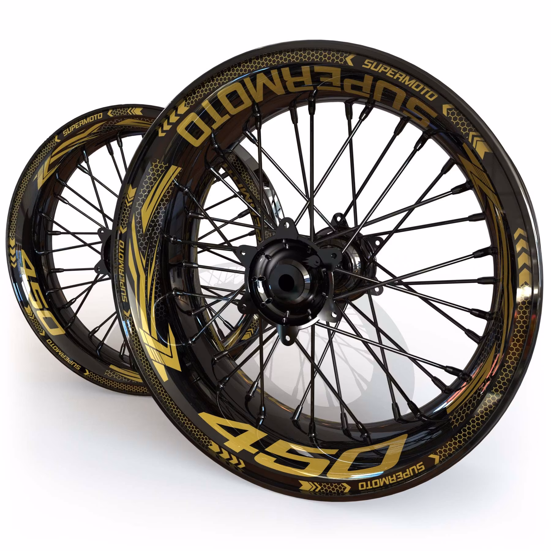 Wheel Stickers - Fits KXF450 - "Grid"