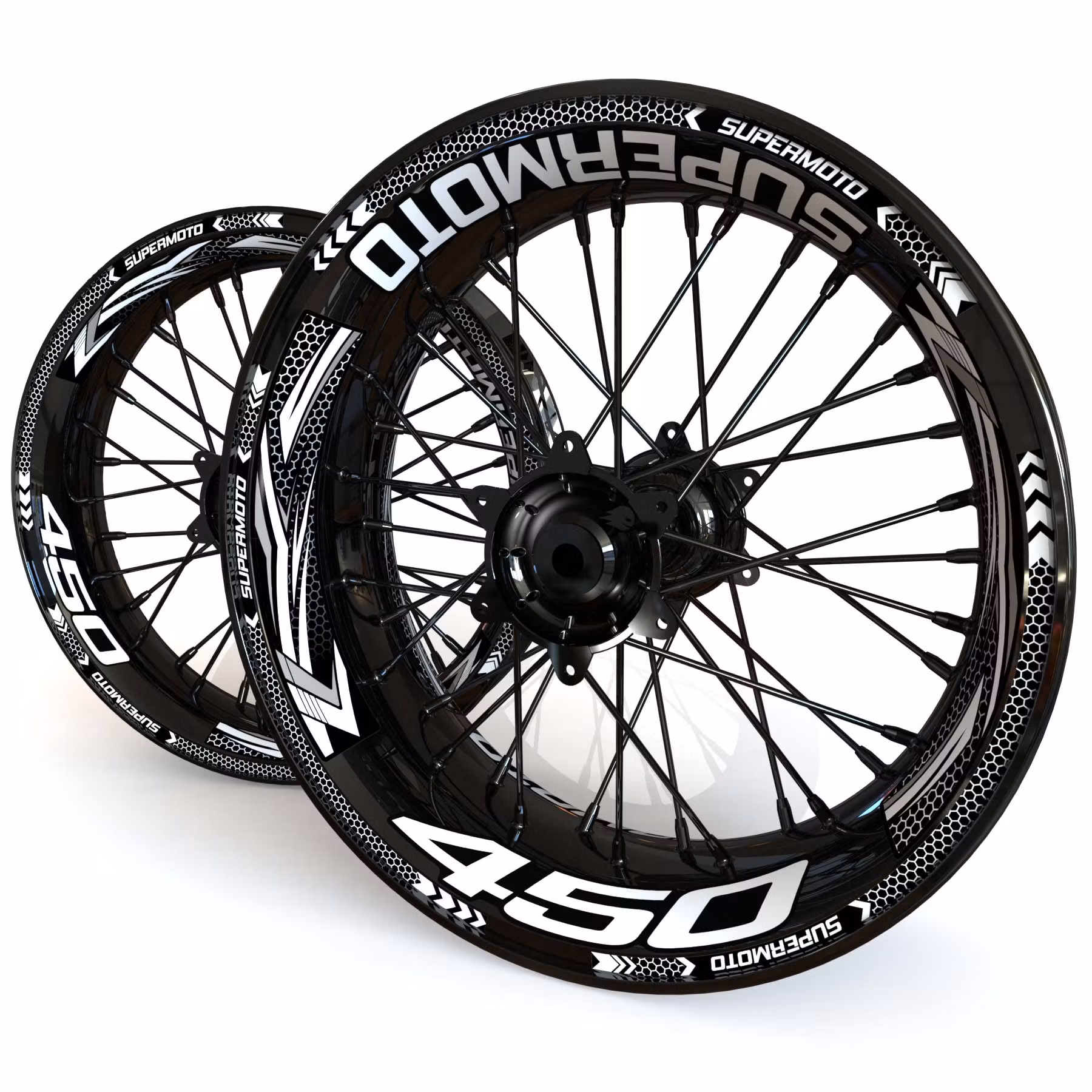 Wheel Stickers - Fits KXF450 - "Grid"