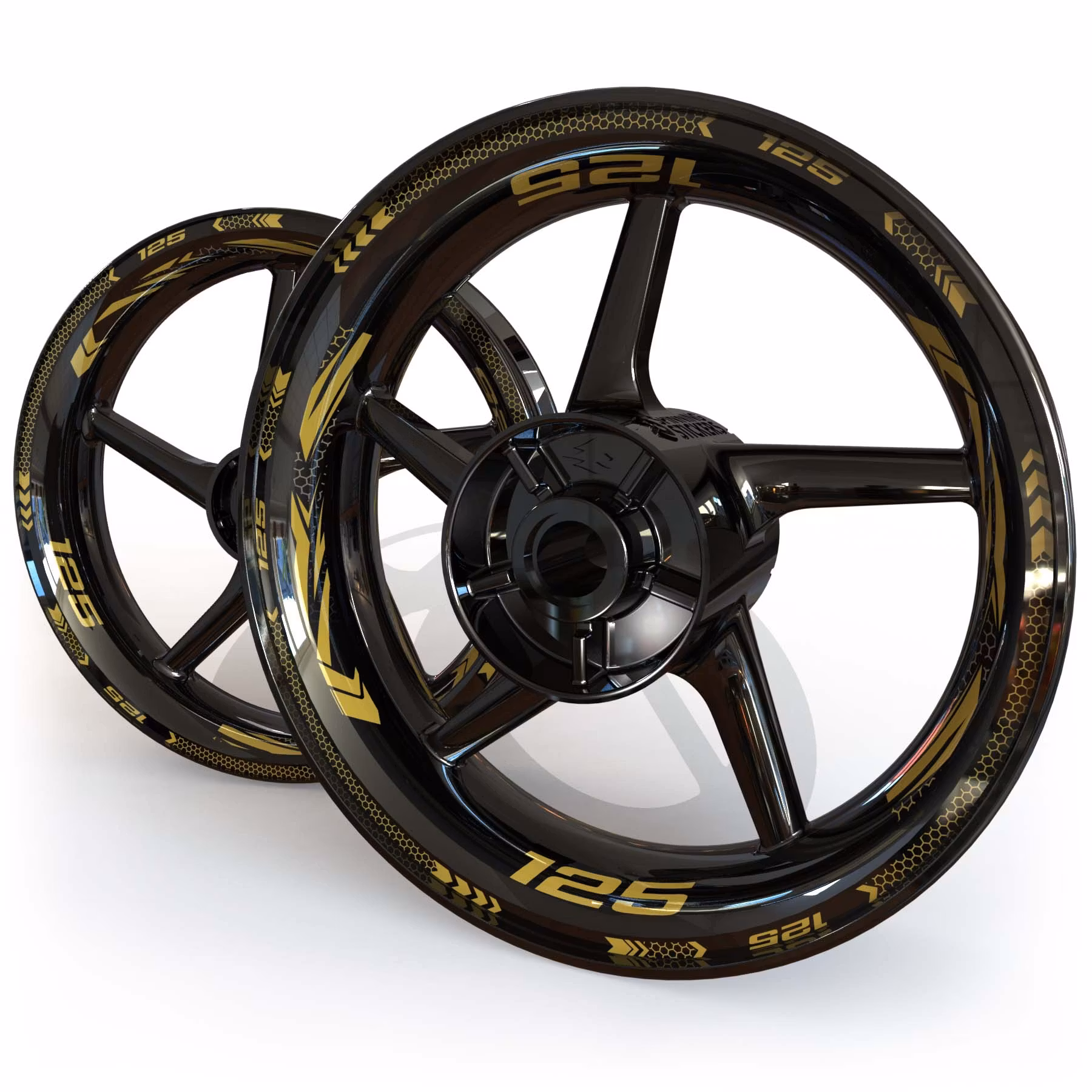 Wheel Stickers - Fits Z125 - "Grid"