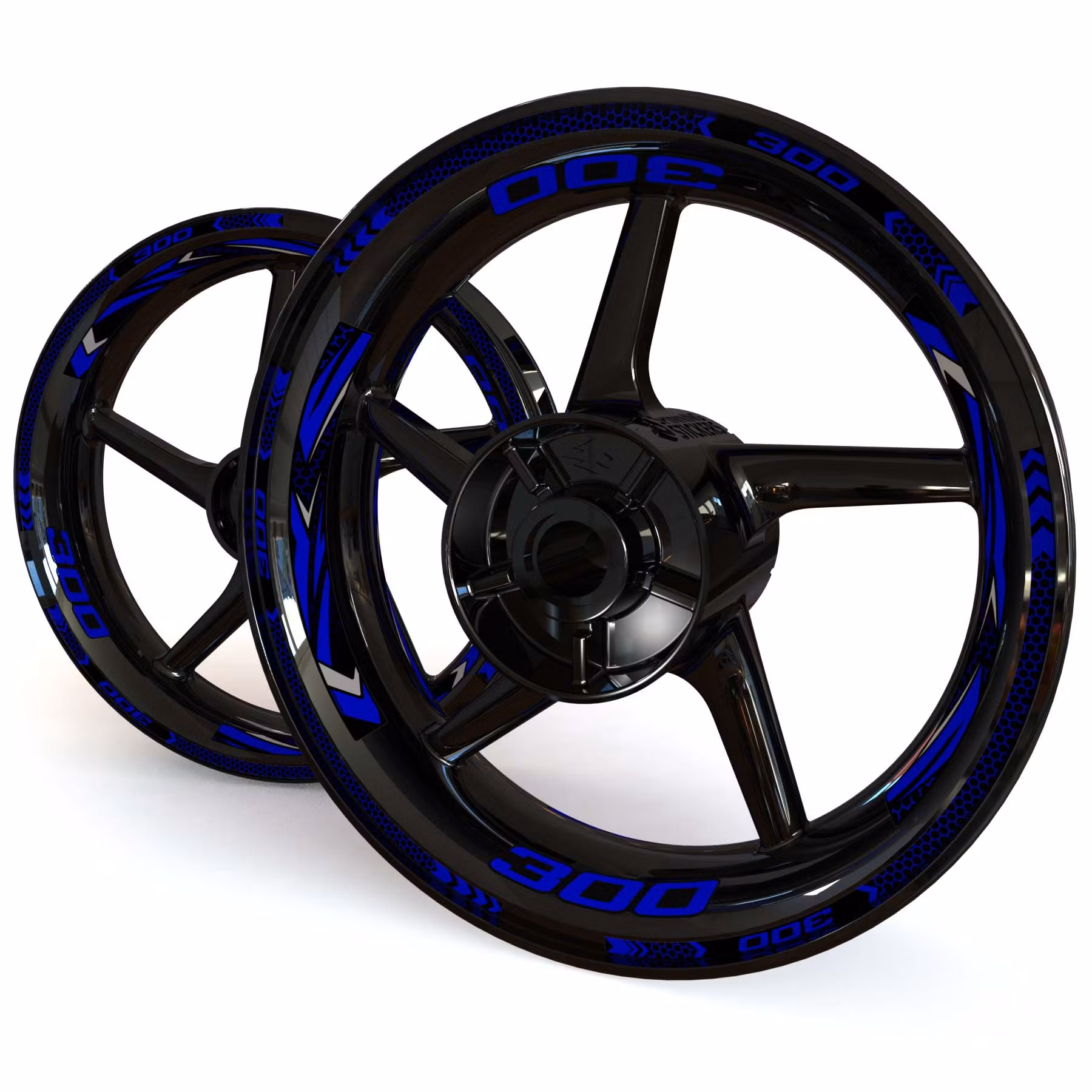 Wheel Stickers - Fits Ninja 300 - "Grid"