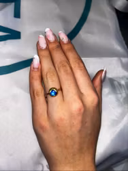 Royal blue ring - Gullfarget Stirling sølv 8mm