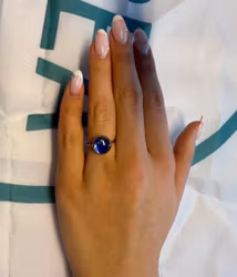 Royal Blue ring - Sølvfarget Stirling sølv 10mm