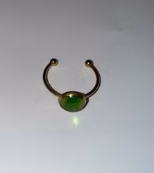 Smaragd farget ring - Gullfarget Stirling sølv 10mm