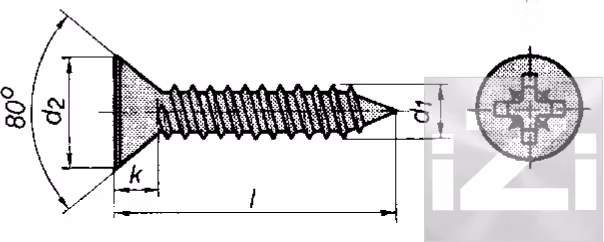 Skruv Rostfri Försänkt FXS FZB 2,9x9,5 mm