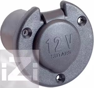 12 V Uttag för infällnad, runt