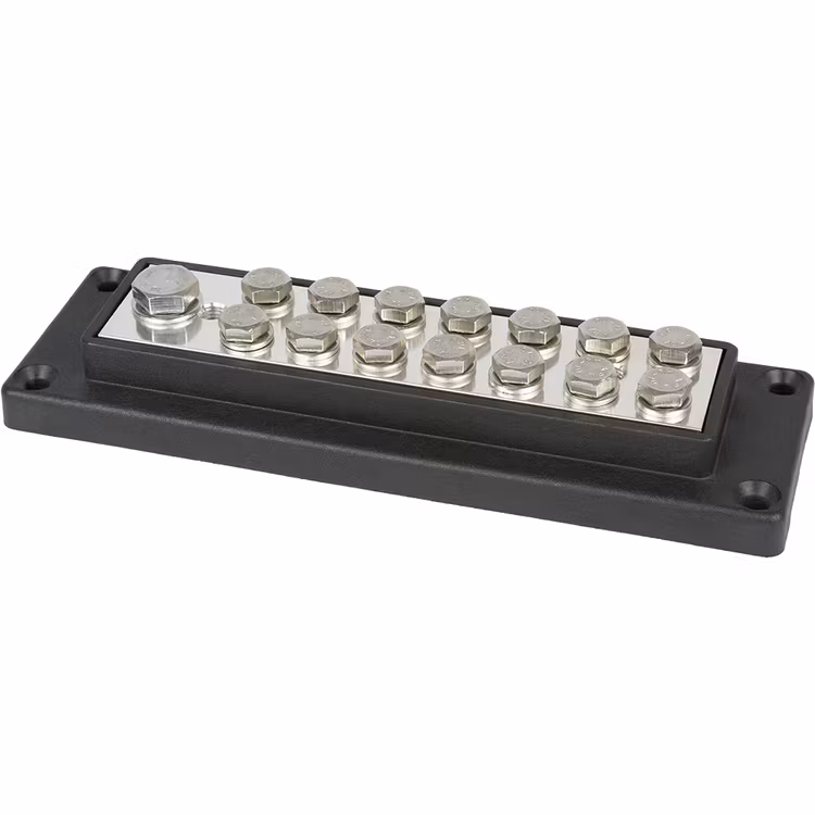 E0830 Kopplingsplint förtennad 1x70+14x16 mm² svart Skyllermarks