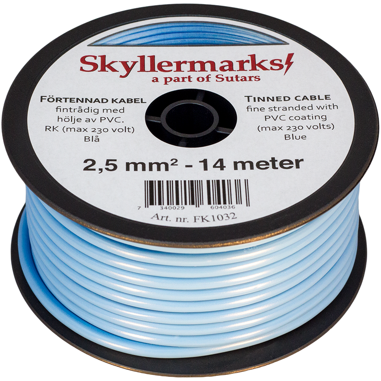 Minirulle Enledad Förtennad blå 2,5 mm² - 14 m Skyllermarks FK1032