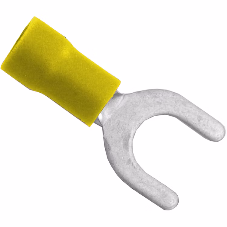Gaffelkabelsko Isolerad gul M6, 10-pack