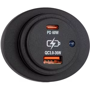 USB-C / USB-A uttag, utanpåliggande