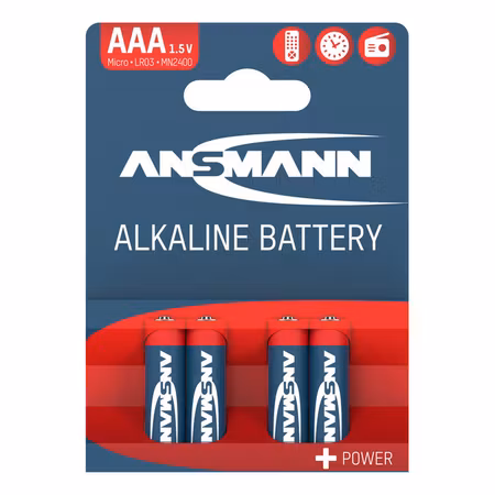 Ansmann alkaliska batterier AAA 4‑pack – Red Line