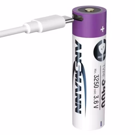 Ansmann uppladdningsbart litiumbatteri 18650 3400 mAh USB-C