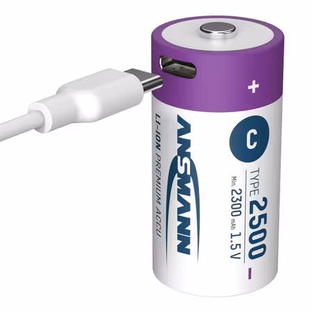 Ansmann uppladdningsbart litiumbatteri C 2‑pack