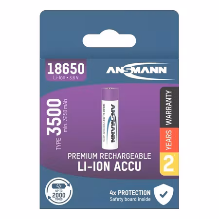 Ansmann uppladdningsbart litiumbatteri 18650 3500 mAh