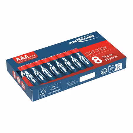 Ansmann alkaliska batterier AAA 8‑pack – Red Line