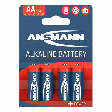 Ansmann alkaliska batterier AA 4‑pack – Red Line