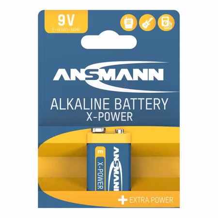 Ansmann alkaliska batterier 9V 1‑pack – X-Power