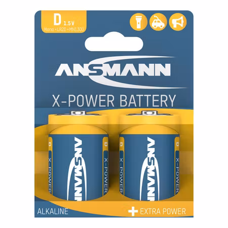 Ansmann alkaliska batterier D 2‑pack – X-Power