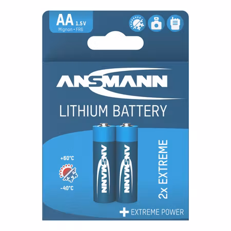 Ansmann litiumbatteri AA – 2‑pack