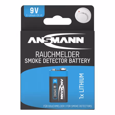 Ansmann litiumbatteri Rökdetektor 9V – 1‑pack