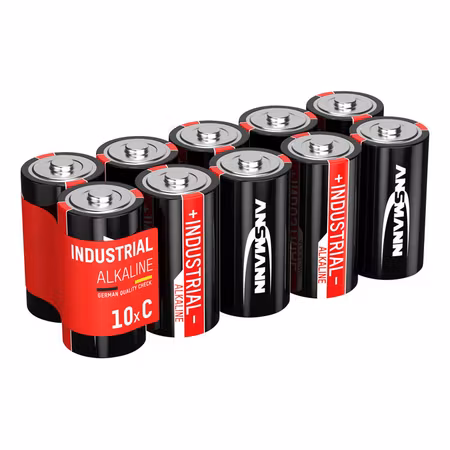 Ansmann alkaliska batterier C 10‑pack – Industrial