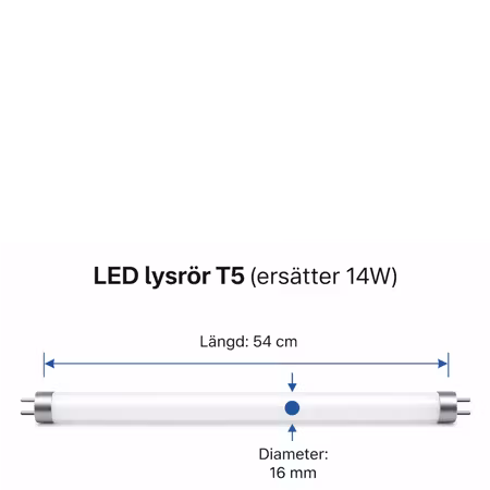 LED T5 Lysrör HF 9W (14W) 4000K (kallvit) 17 x 549mm