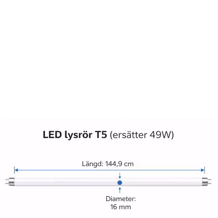 LED T5 Lysrör HF 31W (49W) 4000K (kallvit) 17 x 1449mm