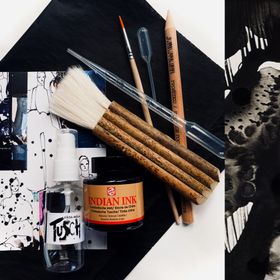 Svart tusch-kit, Indian-Ink.