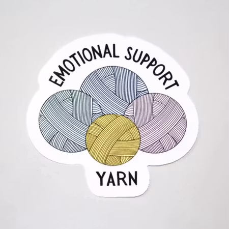 Klistermärke - Emotional support yarn