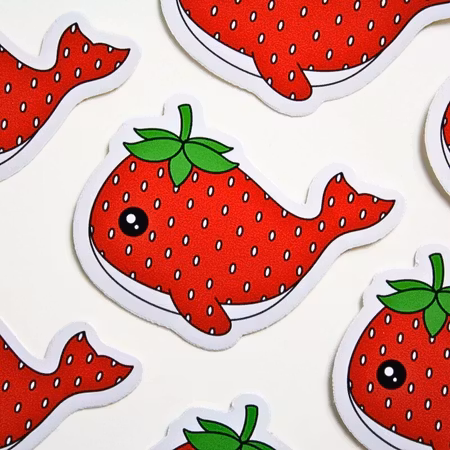 Klistermärke - Jordgubbsval